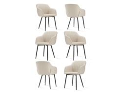 Sillas De Comedor Goeurvant 711(pack De 6, Beige, Tela)