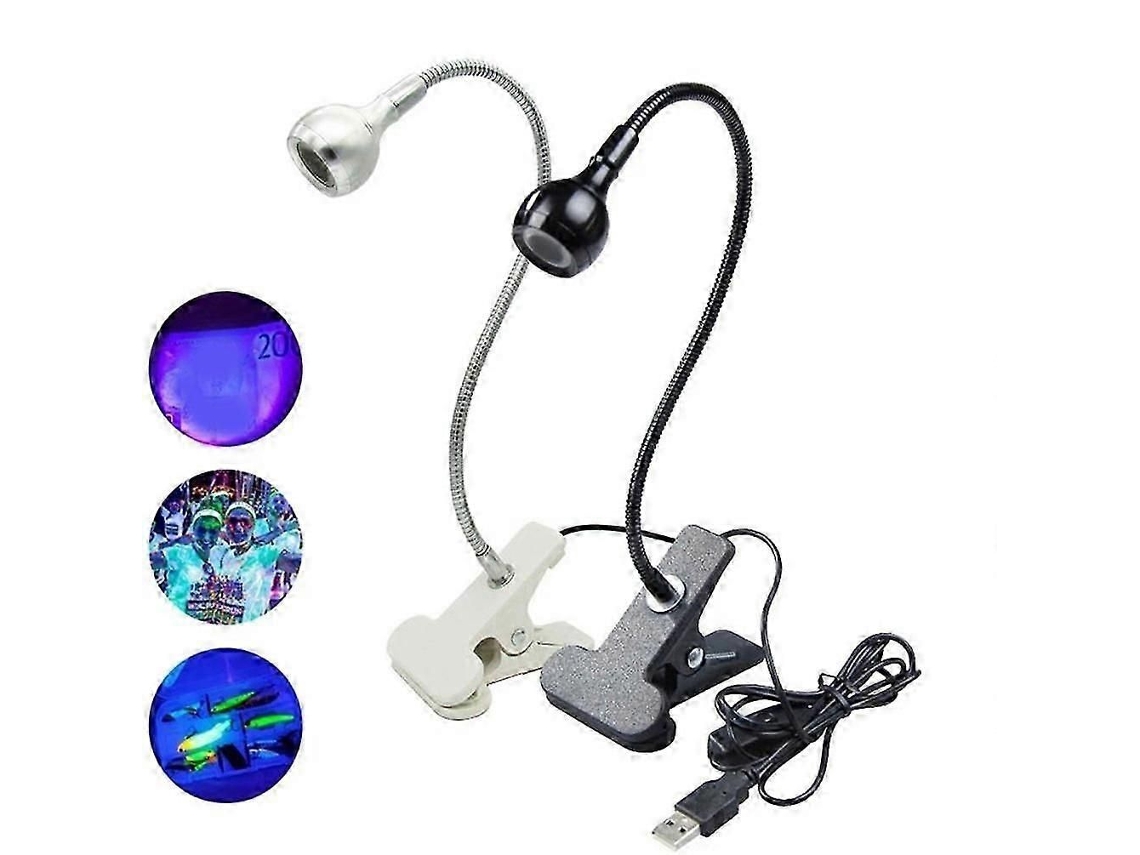 Lámpara UV de tubo metálico flexible con clip LED ultravioleta USB Mini lámpara de mesa de gel UV Secador de uñas para arte de uñas DIY GOKOCO