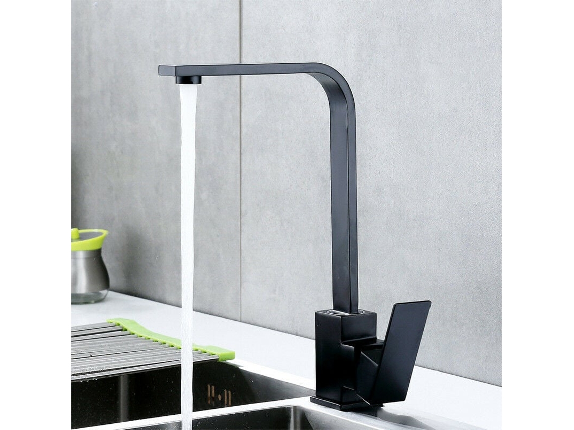 Grifo para fregadero de cocina elegante, aleación de zinc negro mate diseñado para mayor durabilidad, el núcleo de la válvula de cerámica garantiza un funcionamiento suave, ideal para grifos de fregadero de cocina.