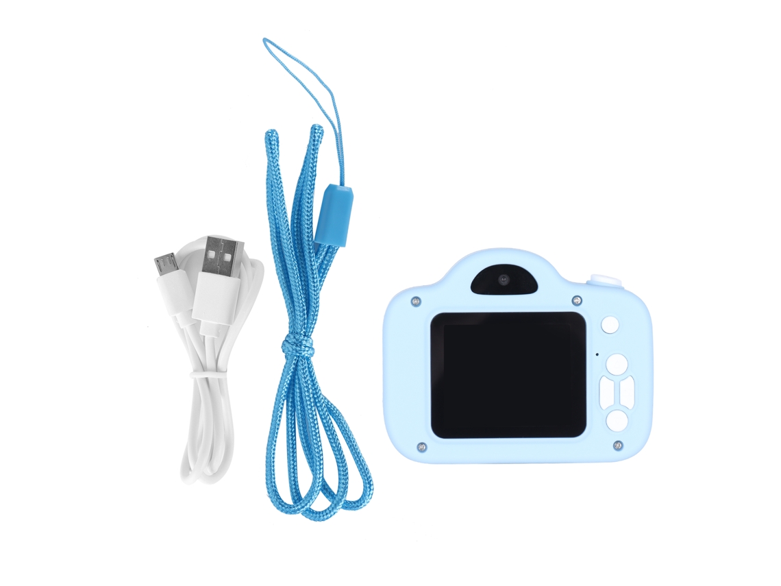 Cámara Infantil Con Doble Cámara Frontal Y Trasera 1080p, Mini Juguete Educativo Para Niños, Color Azul.