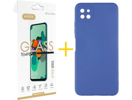 Carcasa + Protector de Pantalla para Oppo A73 5G ACCETEL Azul