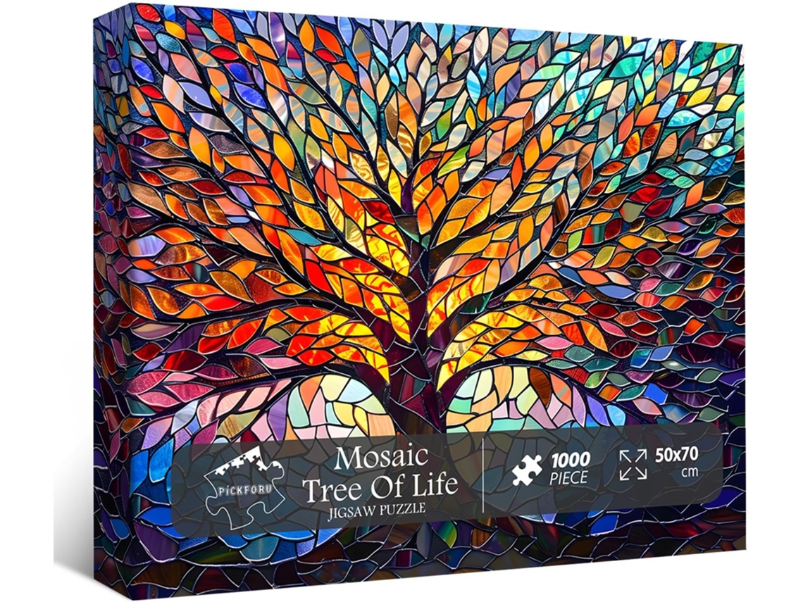 Rompecabezas De Vitrales Del Árbol De La Vida Para Adultos, 1000 Piezas, Dificultad Difícil (naranja)