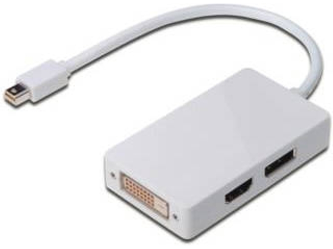 Adaptador HDMI ASSMANN ELECTRONIC (Mini DisplayPort - HDMI, DisplayPort y DVI - 20 cm - Blanco)