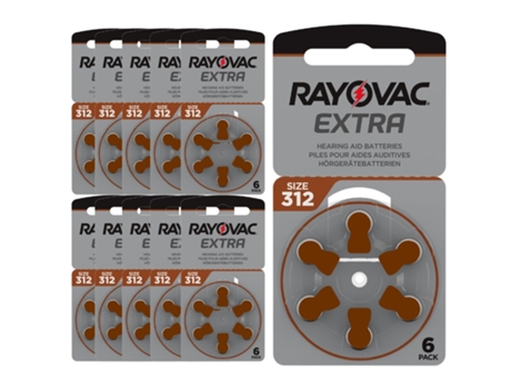 60X Pilas Para Aud�fonos Rayovac 312 (Pr41) - Bater�a Para Audifonos