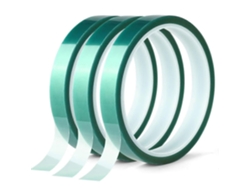 rollos de cinta adhesiva de poliéster PET con recubrimiento en polvo verde para altas temperaturas, ideal para pintar y anodizar Rosewell (15 mm x 33 m)