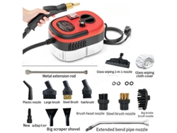 Limpiador a vapor de alta temperatura y alta presión con 6 velocidades, ideal para la limpieza de cocinas y coches (rojo)