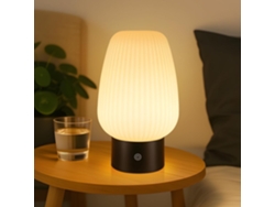 Lámpara de mesita de noche inalámbrica recargable LED blanca con regulador de intensidad y sensor táctil para dormitorio ZMH