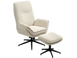 Sillón Giratorio, Reposapiés, Moderno, Salón, 83x72x107cm, Beige