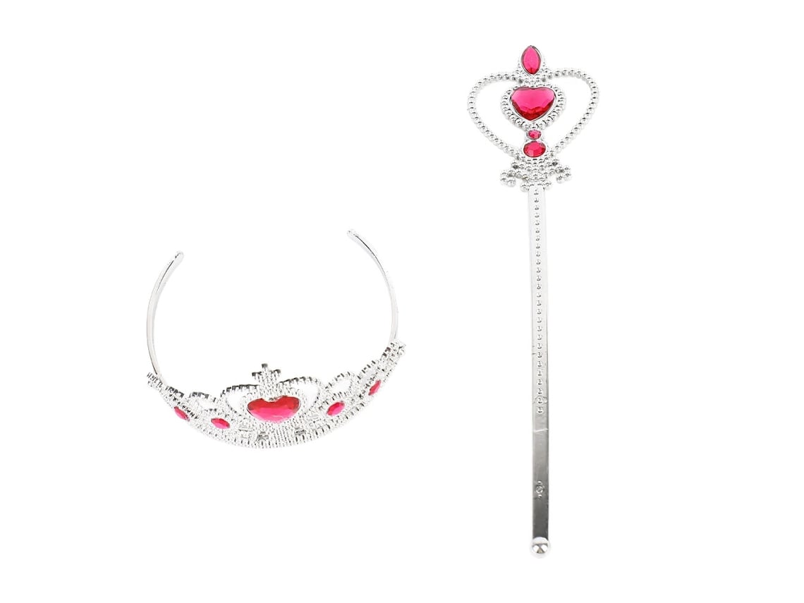 Ats-conjunto De Corona Y Varita Princesa Con Brillo Accesorios Para Niñas Pequeñas