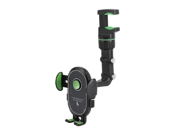 Soporte Universal Retráctil Giratorio De 360° Para Teléfono Móvil En Espejo Retrovisor, Compatible Con Teléfonos De 4,0 A 6,5 Pulgadas - Verde