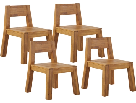 Conjunto de 4 sillas de madera de acacia clara BELIANI Livorno
