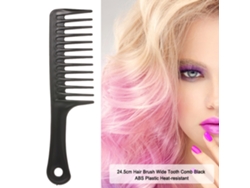 Pente de dentes largos 2026, em plástico ABS preto resistente ao calor, para penteados, 24,5 cm