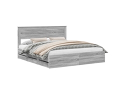 Maison Exclusive - Estructura De Cama Gris Sonoma 200 X 200 Cm Madera Ingenieril