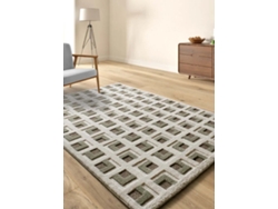 Alfombra Interior Geométrico Con Relieve - Atticgo - Candela Marrón / Blanco 200x290 Cm