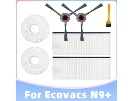 Cepillo Lateral, filtro Hepa, paño de mopa, Kit de repuesto para Ecovacs Deebot N9, repuestos de aspiradora robótica