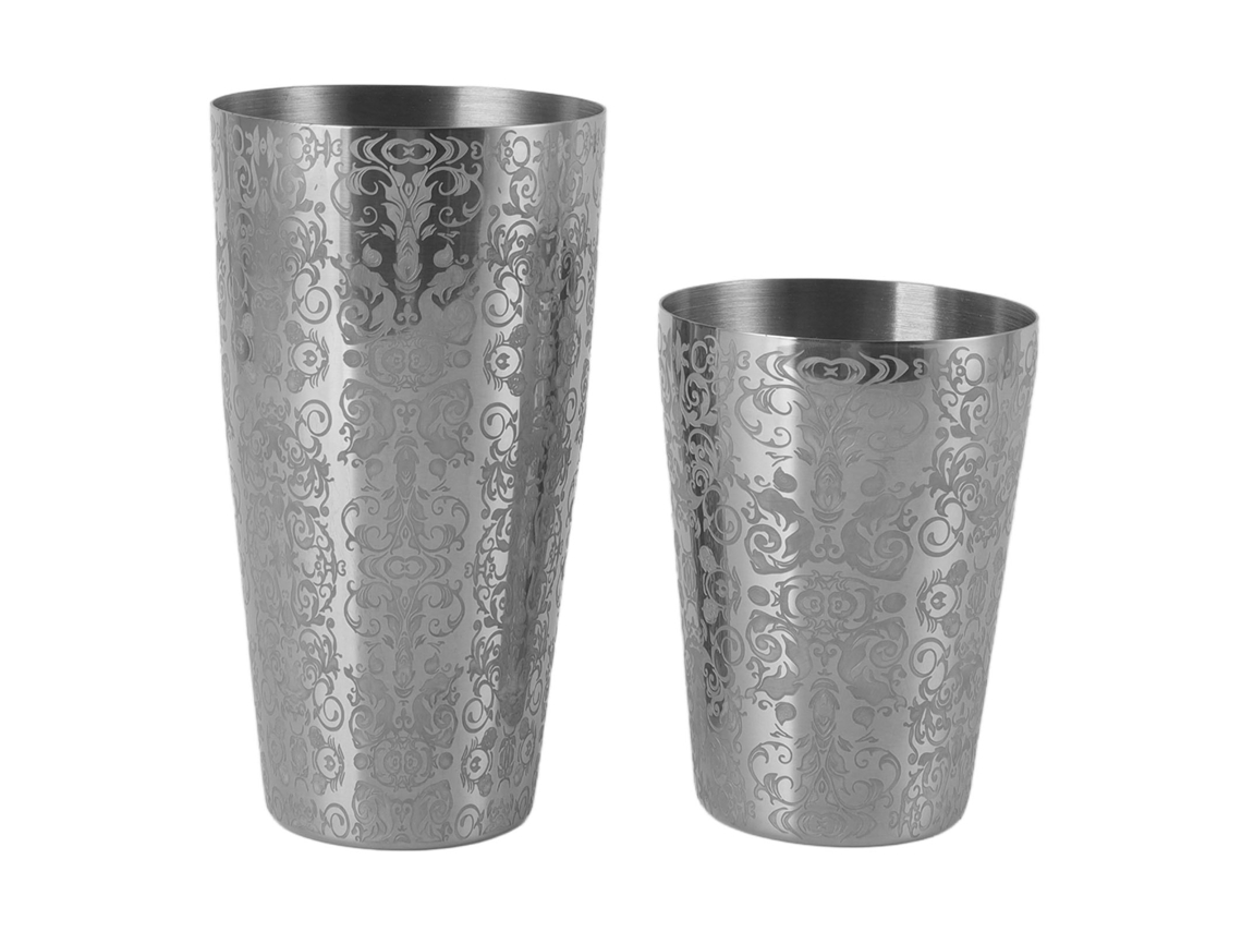 Coctelera De Acero Inoxidable Con Grabado Martini Boston, Color Plata, Con Accesorios.