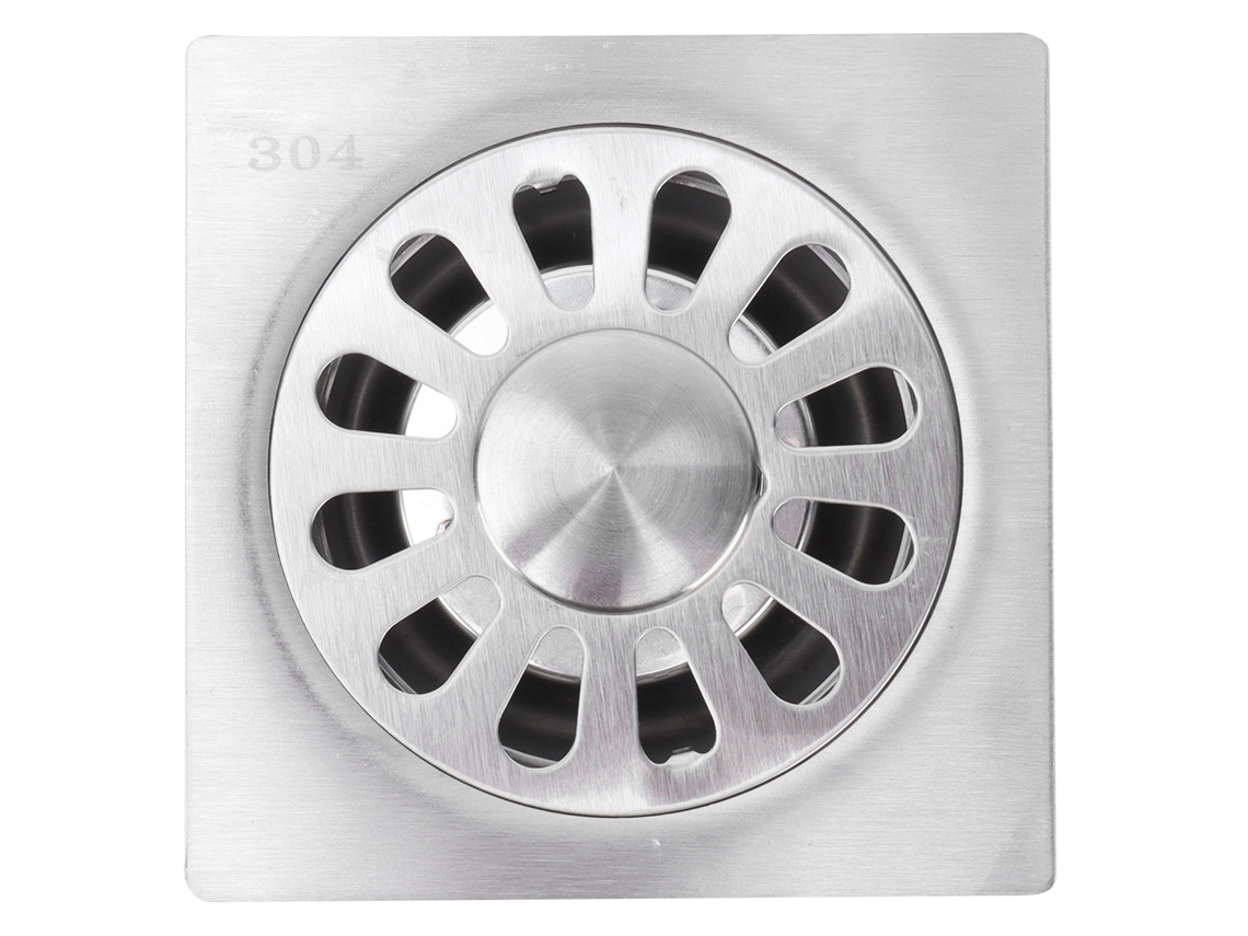 Juego de desagüe cuadrado de acero inoxidable 304 para baño y cocina, 10 x 10 cm