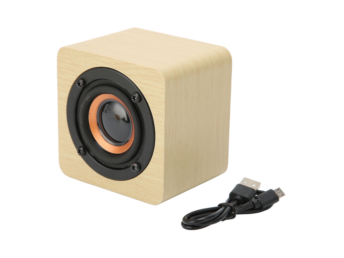 Altavoz Bluetooth Inalámbrico Multifuncional De Estilo Retro Con Acabado En Madera Amarilla Para Uso En El Hogar, Viajes Y Exteriores.