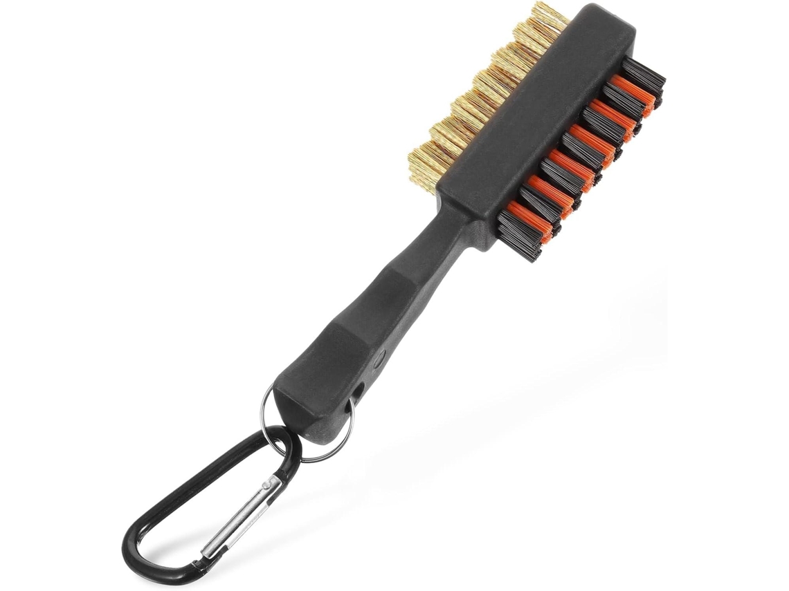 Cepillo limpiador de palos de golf 2 en 1 con cerdas de metal y nailon: una herramienta de limpieza duradera. Mdug