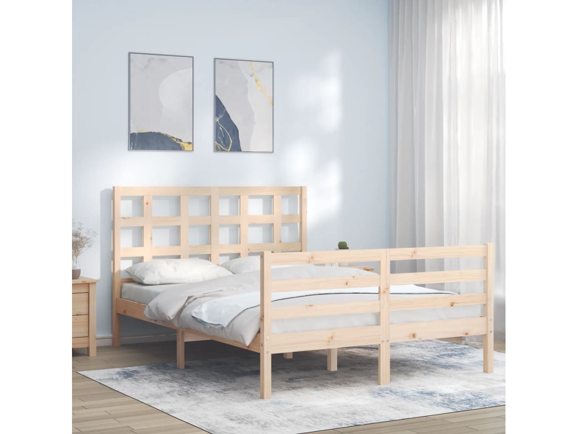 Marco de Cama con Cabecero Cmmadeira Marrón (120x200cm)
