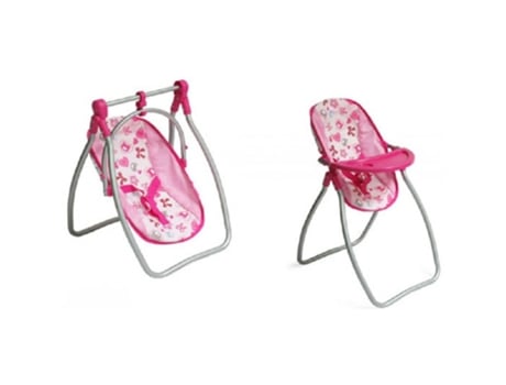 Set de Accesorios MONI Trona y Columpio para Muñecas Lovely (Edad Mínima Recomendada: 36 meses)