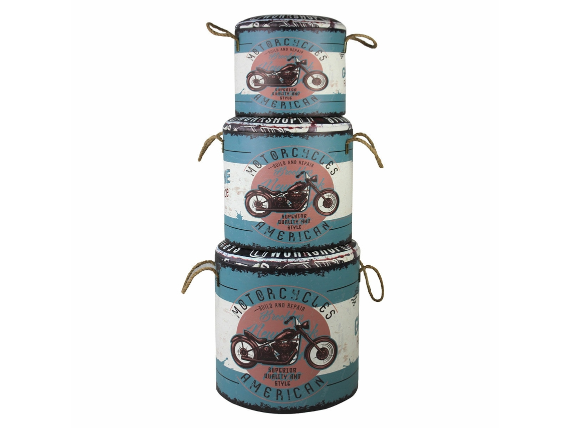 Juego de taburetes SIGNES GRIMALT Motocicleta Vintage 40x42x40 cm
