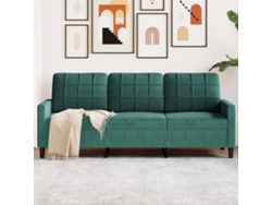 Sofá De 3 Plazas Terciopelo Verde Oscuro 180 Cm