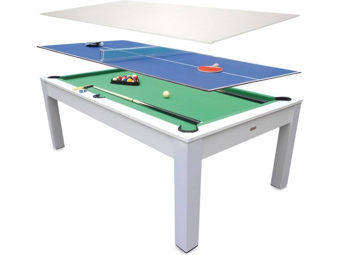 DEVESSPORT Mesa Multijuego 3 en 1 Billar, Ping Pong y Comedor, Diseño Moderno, Accesorios Incluidos