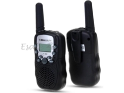 2 uds Mini Walkie Talkie intercomunicador 22 canales 2 vías rango 3Km portátil negro UE
