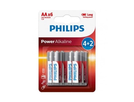 Paquete de 4+2 Pilas Alcalinas Philips Power AA