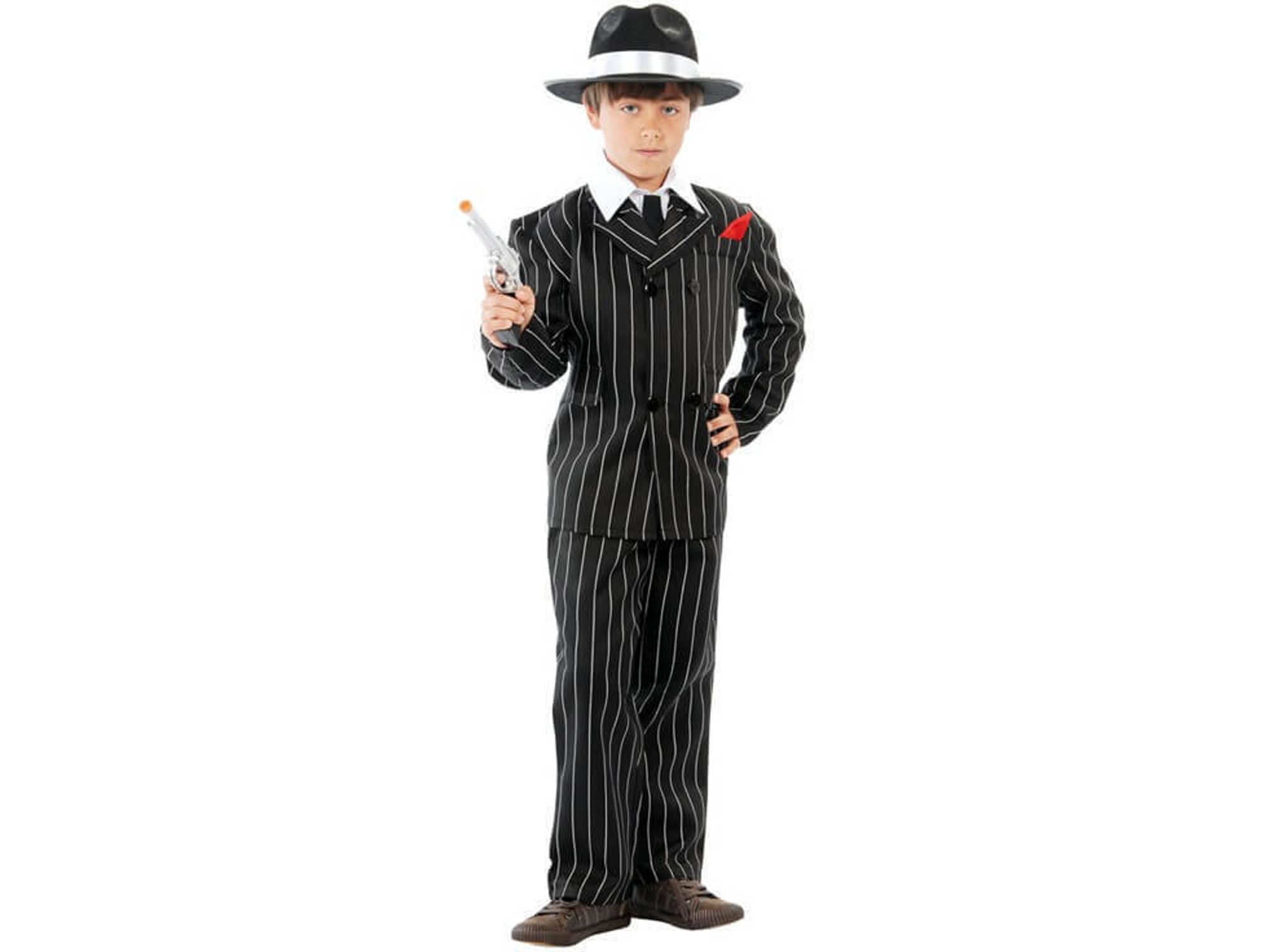 Disfraz de Niño DISFRAZZES Gánster Negro Con Rayas (Talla: 10 a 12 años)