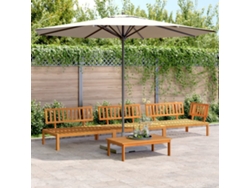 Juego de 4 muebles de jardín de palets de madera maciza de acacia, DKD Home Decor