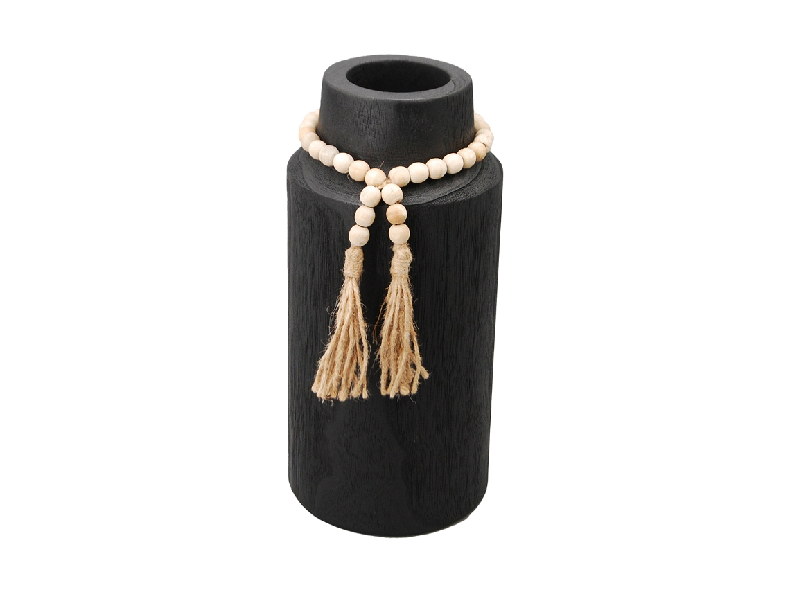 ORIGEN Home Decor Jarrón Jarrones Y Portavelas Jarrón Negro - 30x14x14cm