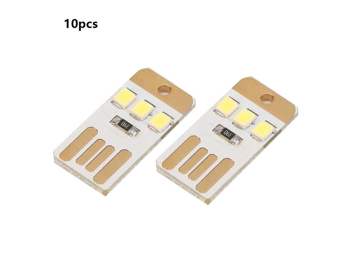 10 Mini Luces Nocturnas Led Usb Con Chip, Doble Enchufe, Color Blanco, Portátiles.