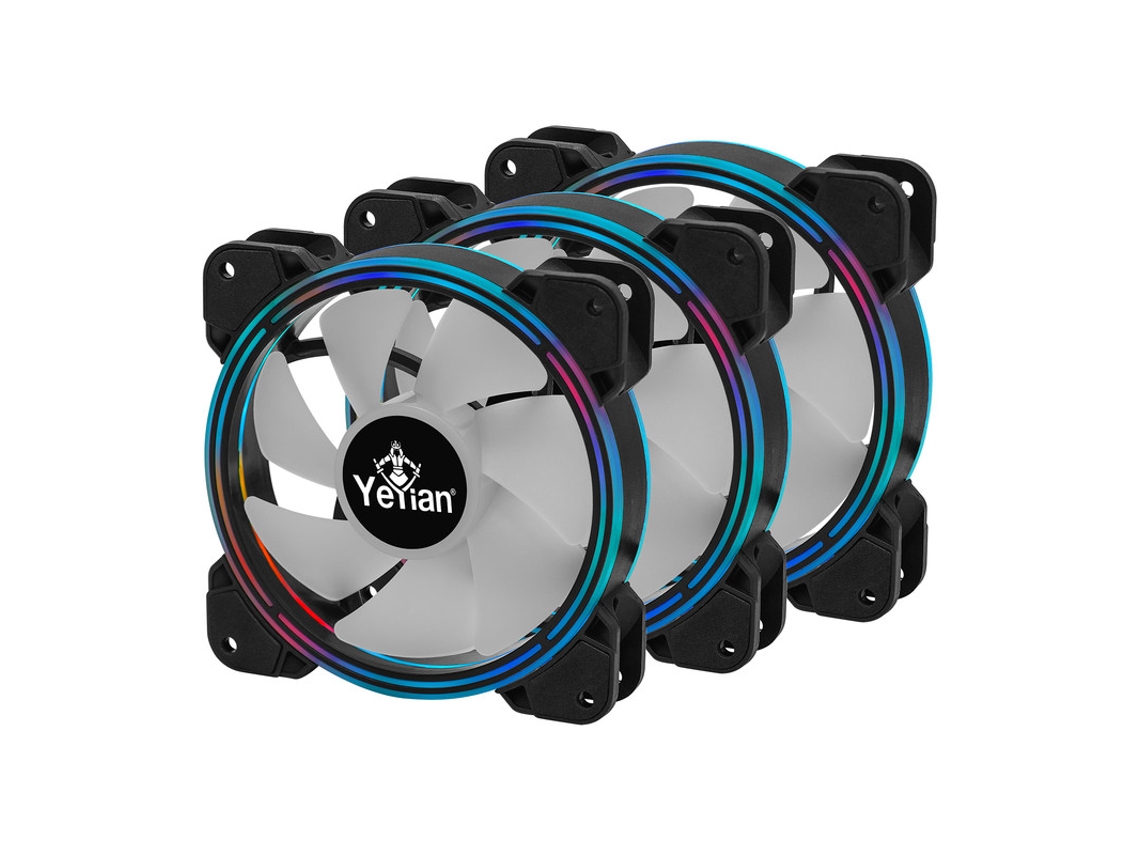 Kit 3 Ventiladores ARGB 120mm Negros + 2 Tiras LED ARGB + Controladora