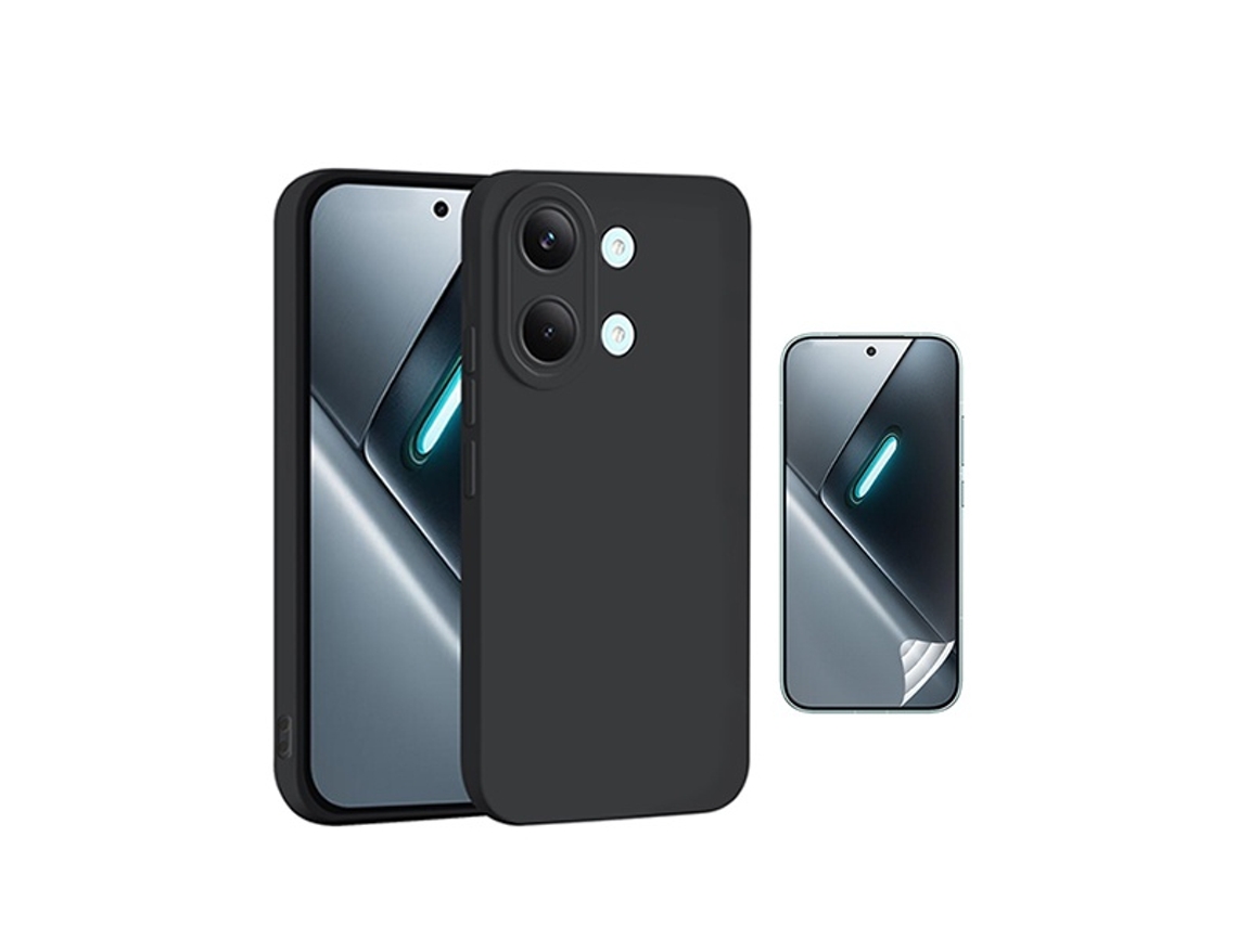 Kit Película Hydrogel Frente Capa Silicone Líquido Phonecare Para Xiaomi Poco X8 Pro Max 5g - Preto