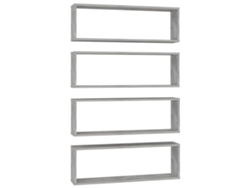 Juego de 4 estantes de pared cúbicos MAISON EXCLUSIVE Cemento Gris Derivados de Madera