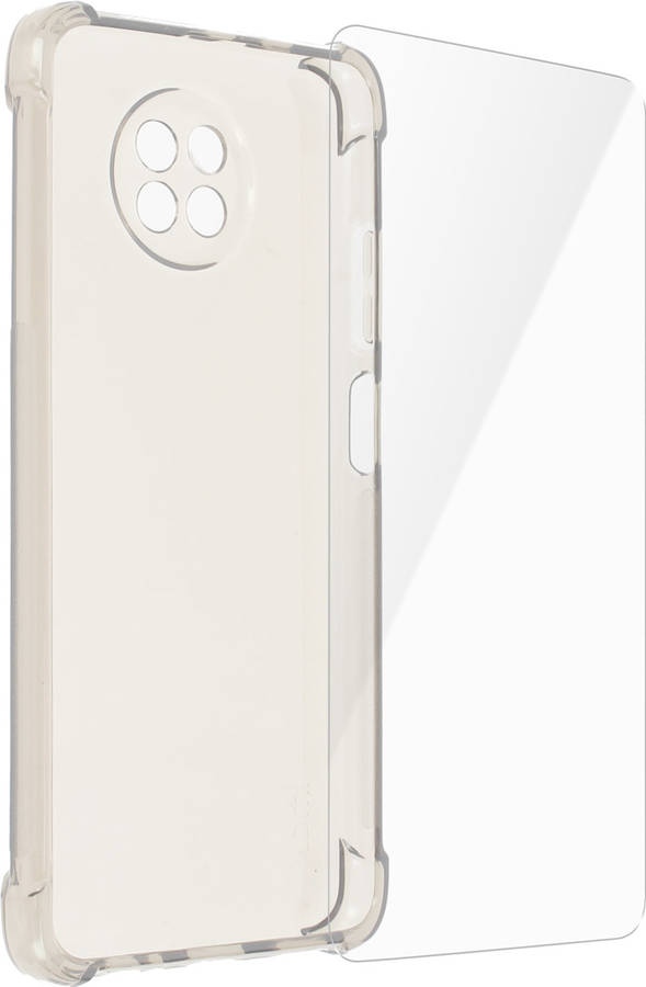 Kit Carcasa Y protector xiaomi redmi note 9t 5g imak bumper flexible gris pantalla