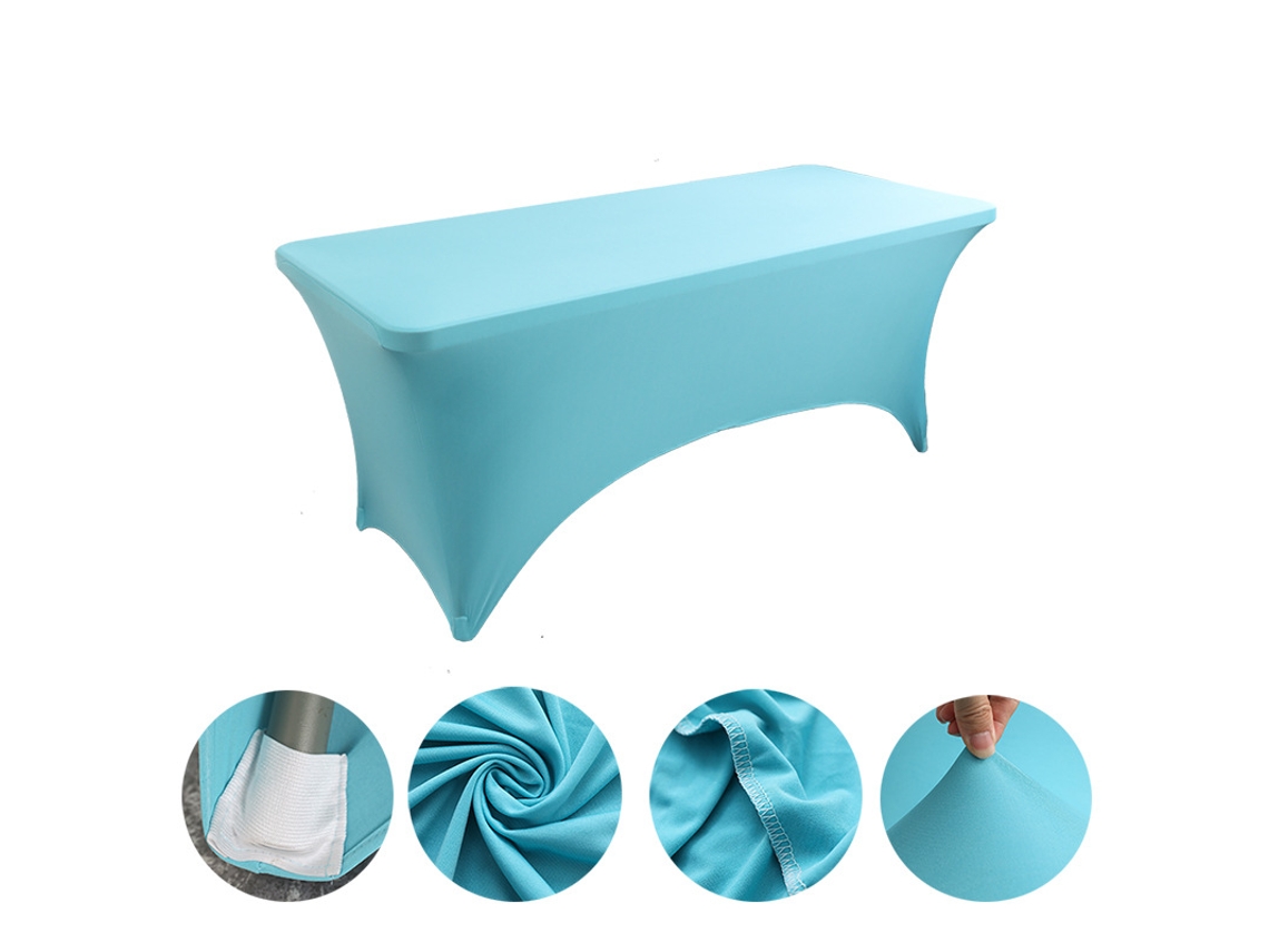 Mantel Rectangular Elástico De Spandex Para Bodas, Banquetes Y Fiestas (azul Lago/122x75x75cm) Gertiz