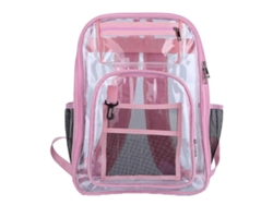 Mochila escolar transparente para portátil, mochila de viaje de gran capacidad, mochila para libros, para estudiantes y adolescentes, Rosa Giecy
