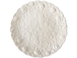 Plato De Cerámica Con Diseño De Rosa Vintage, Plato Redondo Blanco Para Cena, 20 Cm.