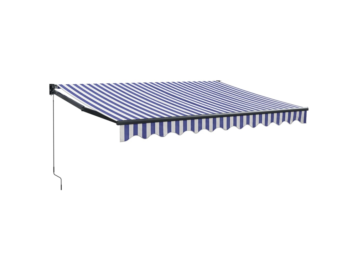 Maison Exclusive - Toldo Retráctil Aluminio Y Tela Azul Y Blanco 3,5x2,5 M