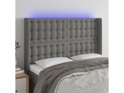Cabecero Con Led De Tela Gris Oscuro 147x16x118/128 Cm