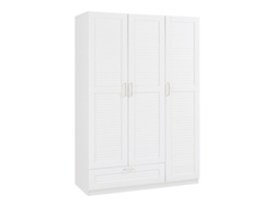 Armario Ropero Finning con 2 barras 7 compartimentos 1 cajón 176x120x52 cm - Blanco [EN.CASA]