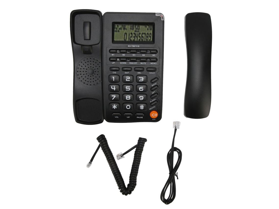 Teléfono Fijo Negro Con Botones Grandes Para El Hogar, La Oficina, Hoteles Y Personas Mayores.