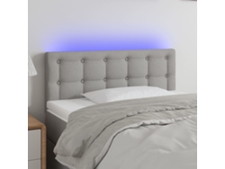 Cabecero Con Luces Led De Tela Gris Claro 80x5x78/88 Cm