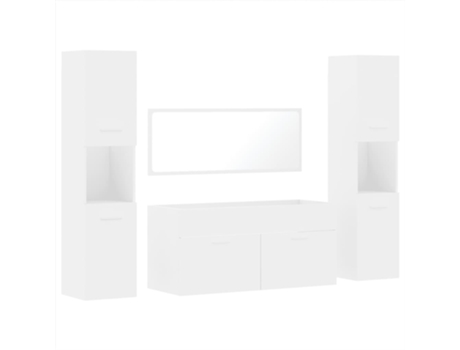 Conjunto 4 de muebles de baño VIDAXL madera contrachapada blanco