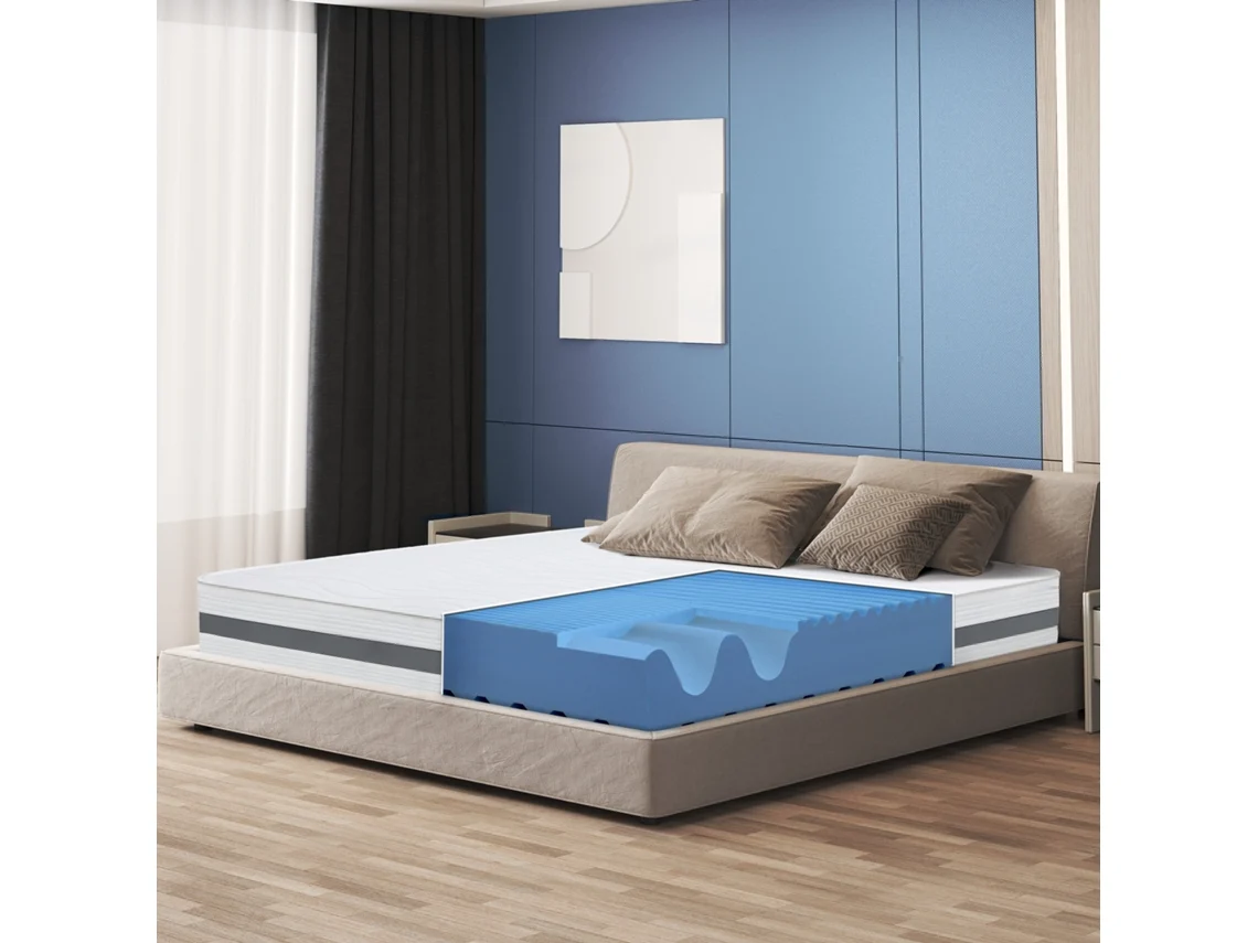 Colchón Individual 85X190 de Espuma Viscoelástica Ortopédica Altura 20 cm Fabricado en Italia THE WHITE STONE