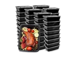 50 Contenedores Para Preparar Comidas Reutilizables Bento Con Tapa Hermética Almacenamiento De Alimentos Plástico Como Se Muestra