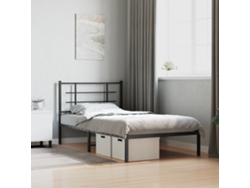 Estructura Cama Sin Colchón Con Cabecero Metal Blanco 100x190cm